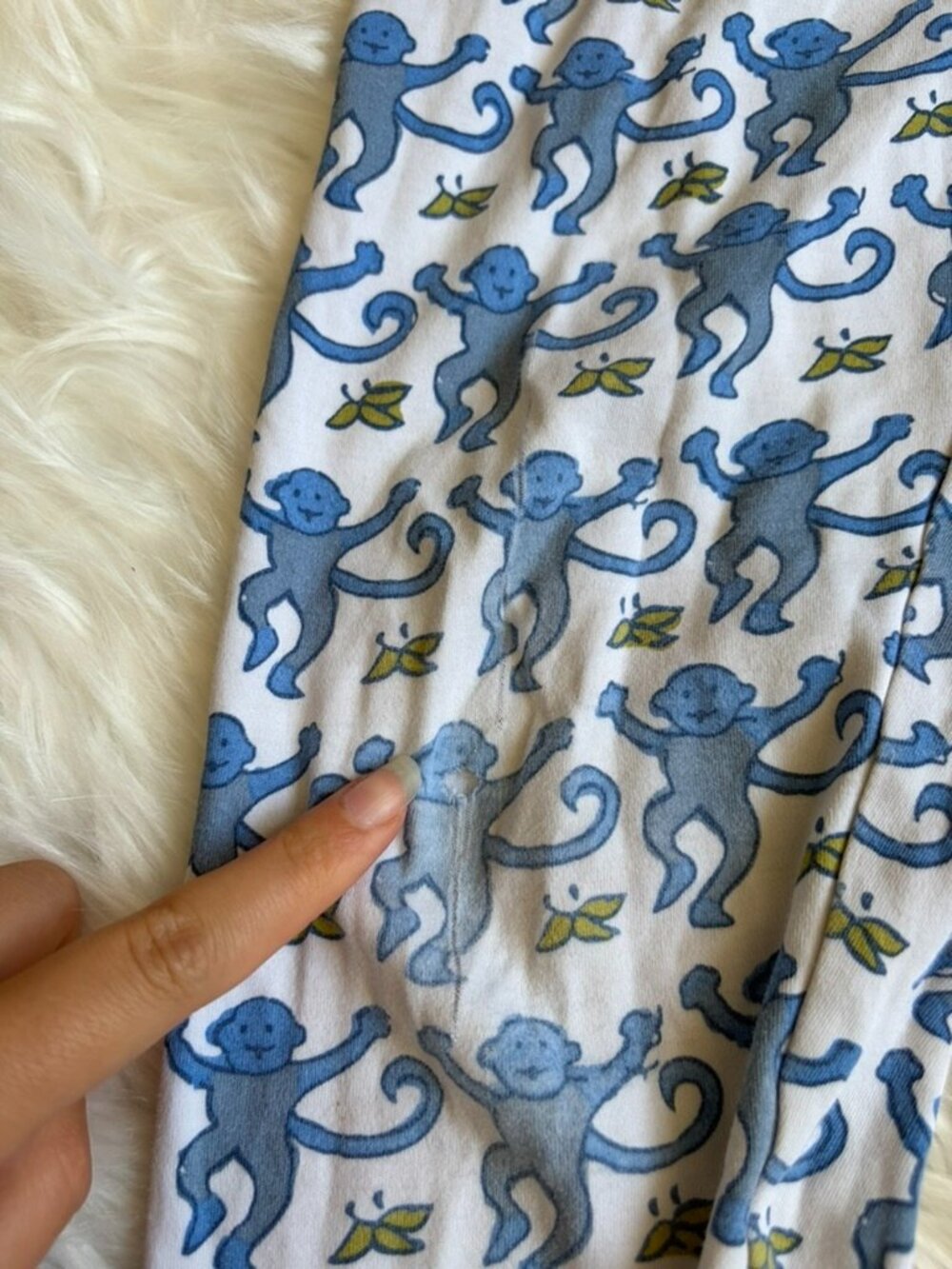 Roller Rabbit Blue Monkey Pajama Set Girls 10 - Picture 8 of 10